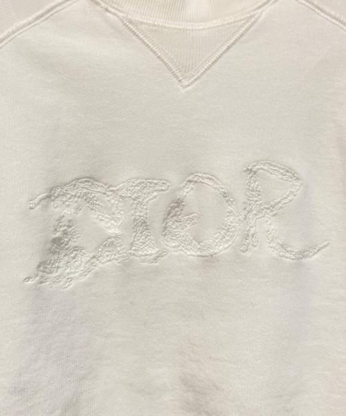 Christian Dior（クリスチャン ディオール）Christian Dior (クリスチャン ディオール) PETER DOIG (ピーター・ドイグ) フロントロゴ刺繍クルーネックスウェット ホワイト サイズ:Mの古着・服飾アイテム