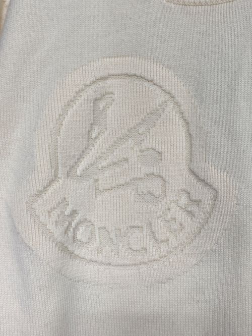 MONCLER GENIUS（モンクレール ジーニアス）MONCLER GENIUS (モンクレール ジーニアス) GIROCOLLO/ ロゴジャガード ミドルゲージ ウール ニット ベージュ サイズ:Sの古着・服飾アイテム
