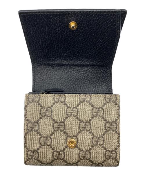 GUCCI（グッチ）GUCCI (グッチ) 〔GGマーモント〕ミディアム ウォレット ベージュ×ブラック サイズ:-の古着・服飾アイテム