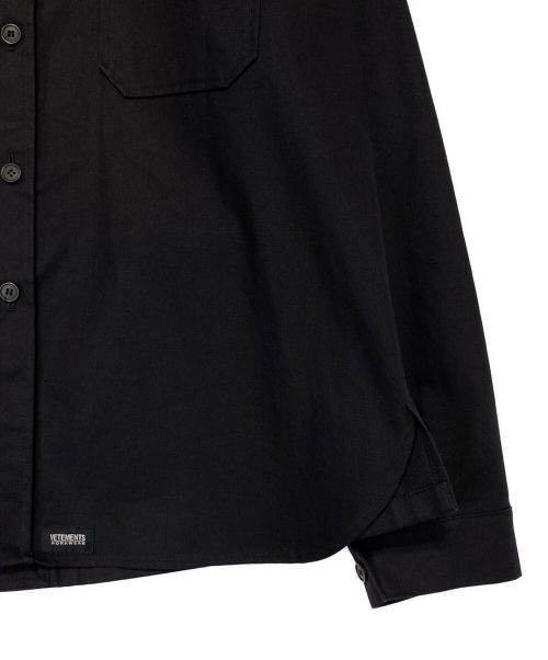 VETEMENTS（ヴェトモン）VETEMENTS (ヴェトモン) ワークシャツ ブラック サイズ:Sの古着・服飾アイテム