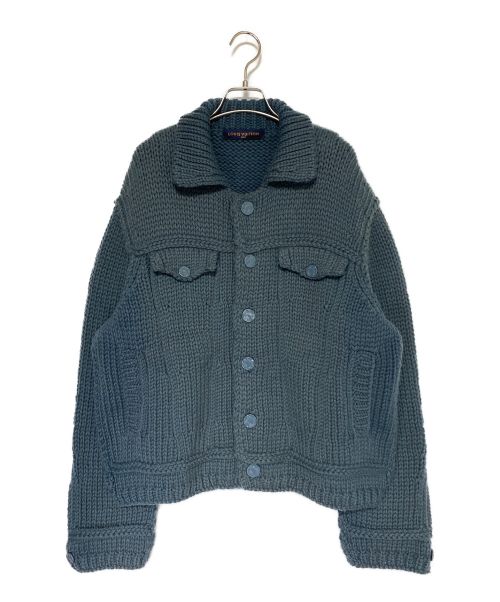 LOUIS VUITTON（ルイ ヴィトン）LOUIS VUITTON (ルイ ヴィトン) チャンキーボタンニットジャケット グレー サイズ:Lの古着・服飾アイテム