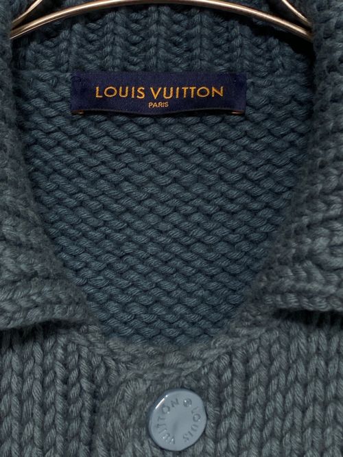 LOUIS VUITTON（ルイ ヴィトン）LOUIS VUITTON (ルイ ヴィトン) チャンキーボタンニットジャケット グレー サイズ:Lの古着・服飾アイテム