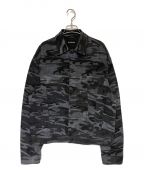 BALENCIAGAバレンシアガ）の古着「LARGE CAMO PRINT DENIM JACKET」｜グレー