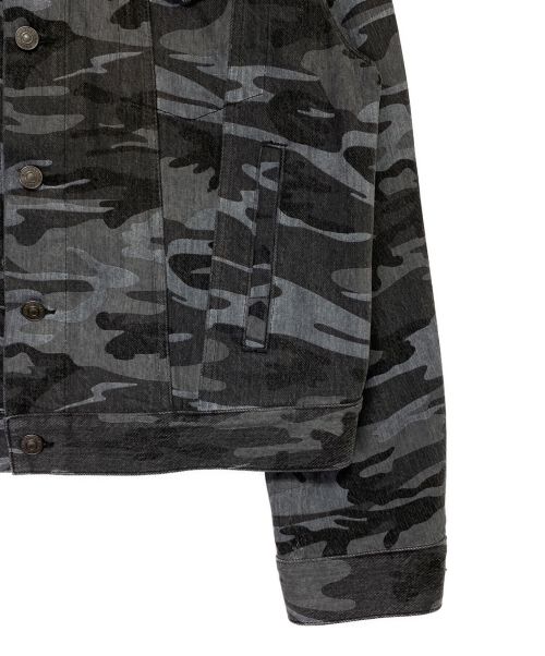 BALENCIAGA（バレンシアガ）BALENCIAGA (バレンシアガ) LARGE CAMO PRINT DENIM JACKET グレー サイズ:44の古着・服飾アイテム