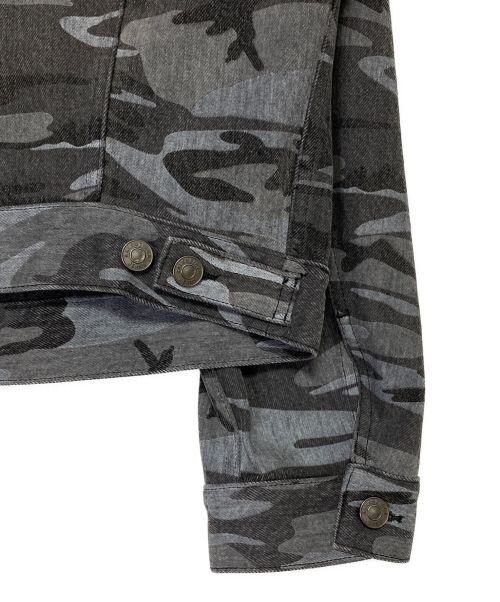 BALENCIAGA（バレンシアガ）BALENCIAGA (バレンシアガ) LARGE CAMO PRINT DENIM JACKET グレー サイズ:44の古着・服飾アイテム