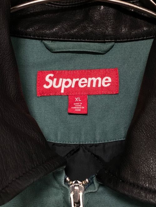 SUPREME（シュプリーム）SUPREME (シュプリーム) Leather Collar Utility Jacket グリーン サイズ:XLの古着・服飾アイテム