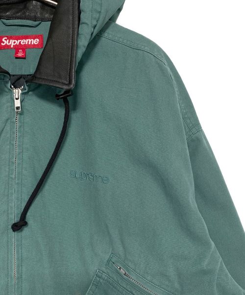 SUPREME（シュプリーム）SUPREME (シュプリーム) Leather Collar Utility Jacket グリーン サイズ:XLの古着・服飾アイテム