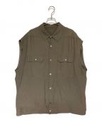 RICK OWENSリックオウエンス）の古着「NO SLEEVE SHIRTS」｜グレー