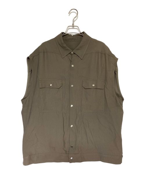 RICK OWENS（リックオウエンス）RICK OWENS (リック オウエンス) NO SLEEVE SHIRTS グレー サイズ:50の古着・服飾アイテム