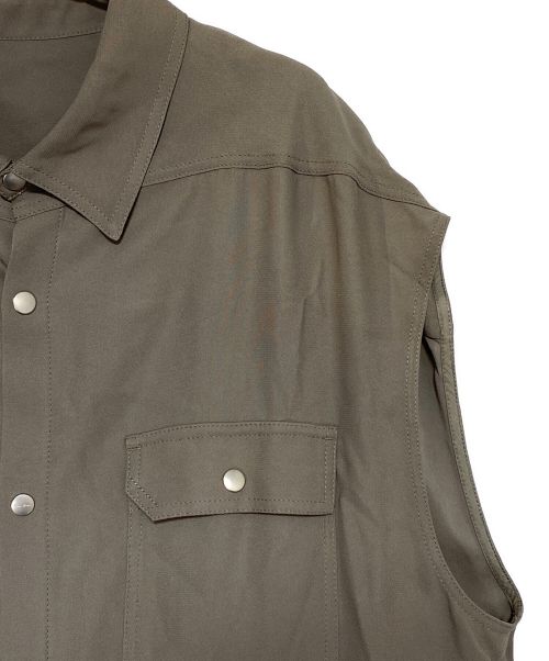 RICK OWENS（リックオウエンス）RICK OWENS (リック オウエンス) NO SLEEVE SHIRTS グレー サイズ:50の古着・服飾アイテム