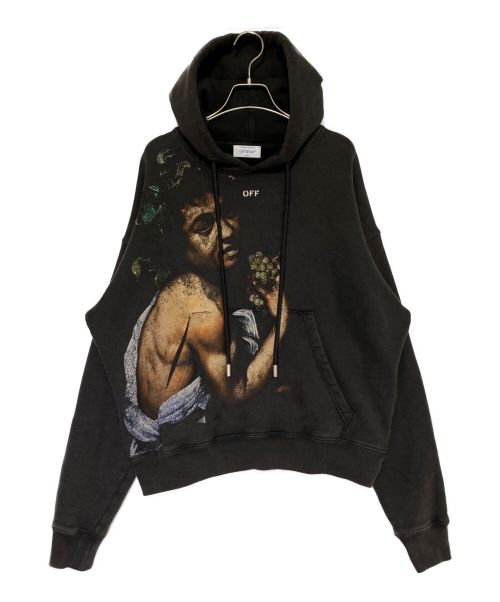 OFFWHITE（オフホワイト）OFFWHITE (オフホワイト) Bacchus-print cotton hoodie グレー サイズ:XSの古着・服飾アイテム