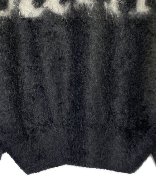 SAINT MICHAEL（セントマイケル）SAINT MICHAEL (セントマイケル) CREW NECK KNIT ブラック×ホワイト サイズ:Lの古着・服飾アイテム