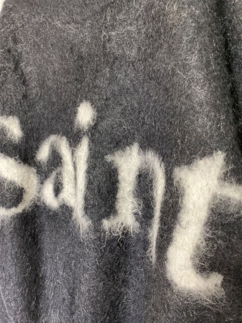 SAINT MICHAEL（セントマイケル）SAINT MICHAEL (セントマイケル) CREW NECK KNIT ブラック×ホワイト サイズ:Lの古着・服飾アイテム