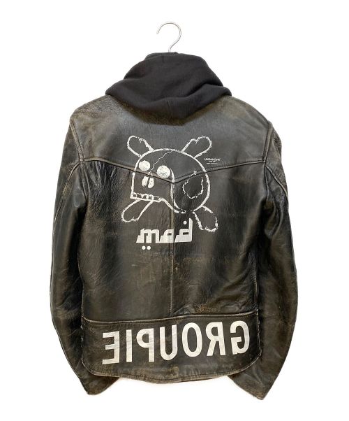 UNDERCOVER（アンダーカバー）UNDERCOVER (アンダーカバー) undakoVR ONE OFF フード付きレザージャケット/Archive ブラック サイズ:-の古着・服飾アイテム