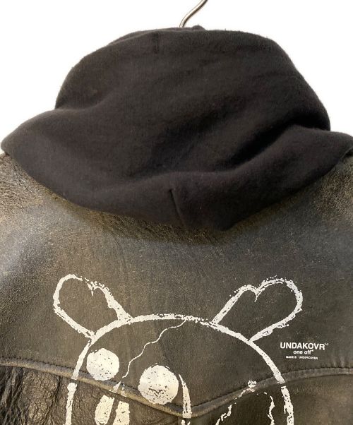 UNDERCOVER（アンダーカバー）UNDERCOVER (アンダーカバー) undakoVR ONE OFF フード付きレザージャケット/Archive ブラック サイズ:-の古着・服飾アイテム