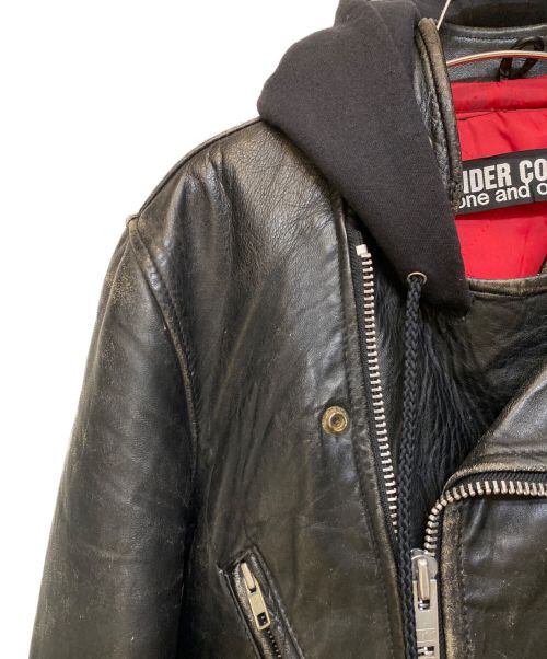 UNDERCOVER（アンダーカバー）UNDERCOVER (アンダーカバー) undakoVR ONE OFF フード付きレザージャケット/Archive ブラック サイズ:-の古着・服飾アイテム