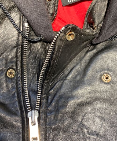 UNDERCOVER（アンダーカバー）UNDERCOVER (アンダーカバー) undakoVR ONE OFF フード付きレザージャケット/Archive ブラック サイズ:-の古着・服飾アイテム