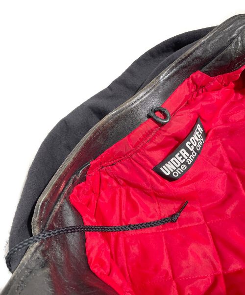 UNDERCOVER（アンダーカバー）UNDERCOVER (アンダーカバー) undakoVR ONE OFF フード付きレザージャケット/Archive ブラック サイズ:-の古着・服飾アイテム