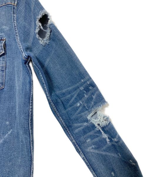 AMIRI（アミリ）AMIRI (アミリ) クラッシュ加工デニムシャツ インディゴ サイズ:Sの古着・服飾アイテム