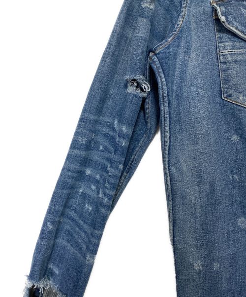 AMIRI（アミリ）AMIRI (アミリ) クラッシュ加工デニムシャツ インディゴ サイズ:Sの古着・服飾アイテム