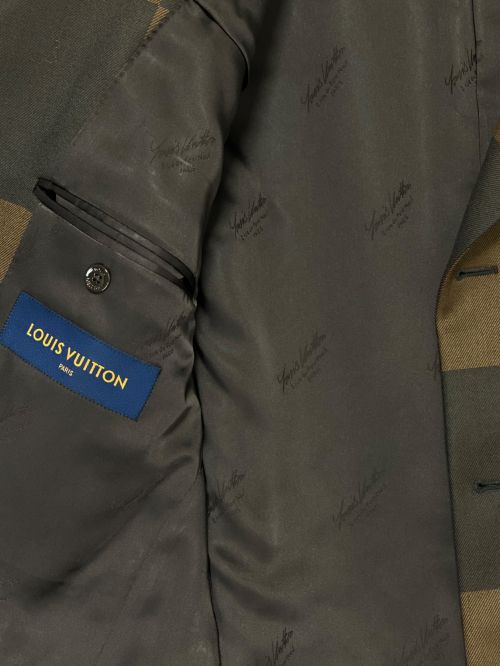 LOUIS VUITTON（ルイ ヴィトン）LOUIS VUITTON (ルイ ヴィトン) NIGO (二ゴー) ジャイアントダミエテーラードジャケット ブラウン サイズ:50の古着・服飾アイテム