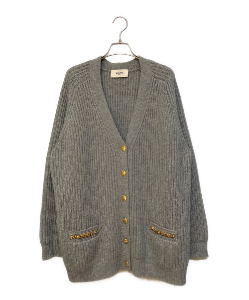 CELINE（セリーヌ）CELINE (セリーヌ) Long cardigan in heritage cashmere グレー サイズ:Lの古着・服飾アイテム