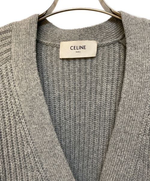 CELINE（セリーヌ）CELINE (セリーヌ) Long cardigan in heritage cashmere グレー サイズ:Lの古着・服飾アイテム