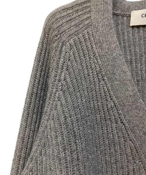 CELINE（セリーヌ）CELINE (セリーヌ) Long cardigan in heritage cashmere グレー サイズ:Lの古着・服飾アイテム