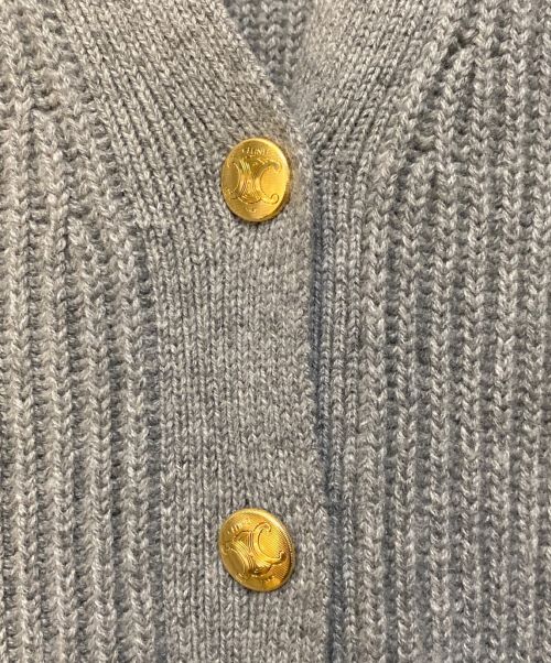 CELINE（セリーヌ）CELINE (セリーヌ) Long cardigan in heritage cashmere グレー サイズ:Lの古着・服飾アイテム