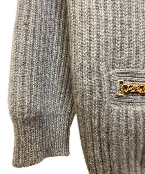 CELINE（セリーヌ）CELINE (セリーヌ) Long cardigan in heritage cashmere グレー サイズ:Lの古着・服飾アイテム