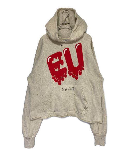SAINT MICHAEL（セントマイケル）SAINT MICHAEL (セントマイケル) EMOTIONALLY UNAVAILABLE (エモーショナリー・アンアベイラブル) EU STM HOODIE アイボリー サイズ:XLの古着・服飾アイテム