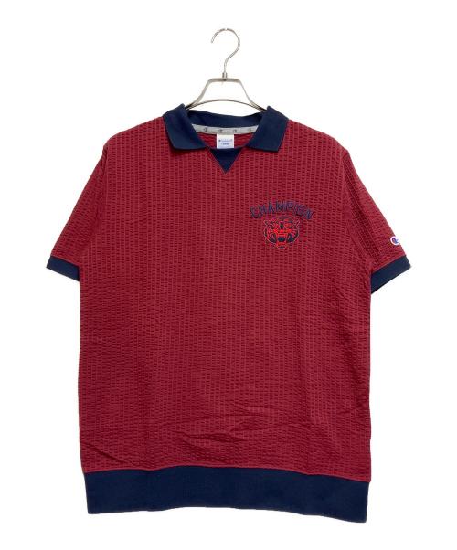 Champion（チャンピオン）Champion (チャンピオン) ポロシャツ レッド サイズ:LARGEの古着・服飾アイテム
