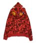 A BATHING APE (アベイシングエイプ) COLOR CAMO SHARK FULL ZIP HOODIE レッド サイズ:XL：39800円