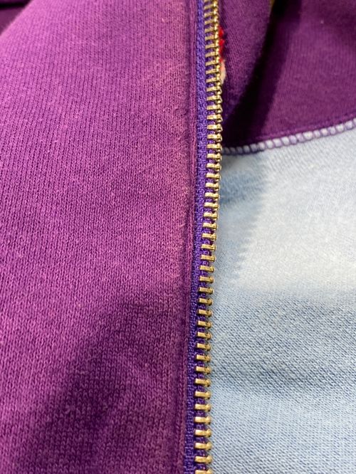 A BATHING APE（アベイシングエイプ）A BATHING APE (アベイシングエイプ) CHECK SHARK RELAXED ZIP HOODIE パープル サイズ:XLの古着・服飾アイテム