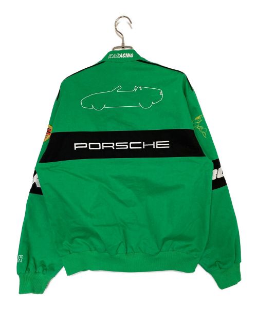 PORSCHE（ポルシェ）PORSCHE (ポルシェ) L’Art De L’Automobile (ラート ド ロートモービル) KARACING JACKET グリーン サイズ:Mの古着・服飾アイテム