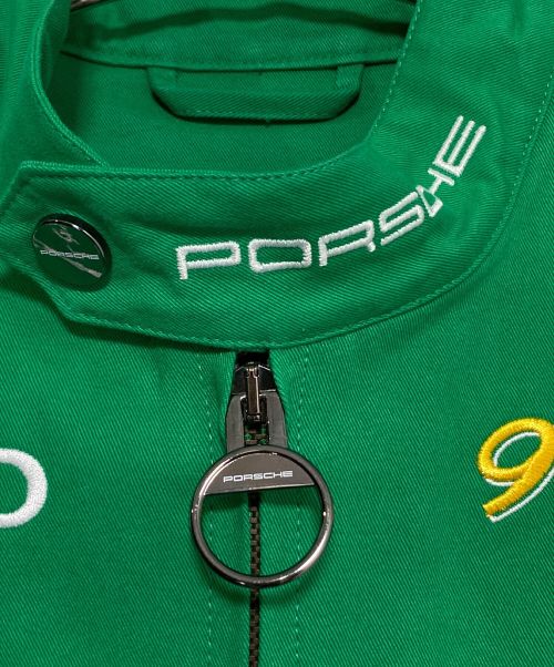 PORSCHE（ポルシェ）PORSCHE (ポルシェ) L’Art De L’Automobile (ラート ド ロートモービル) KARACING JACKET グリーン サイズ:Mの古着・服飾アイテム