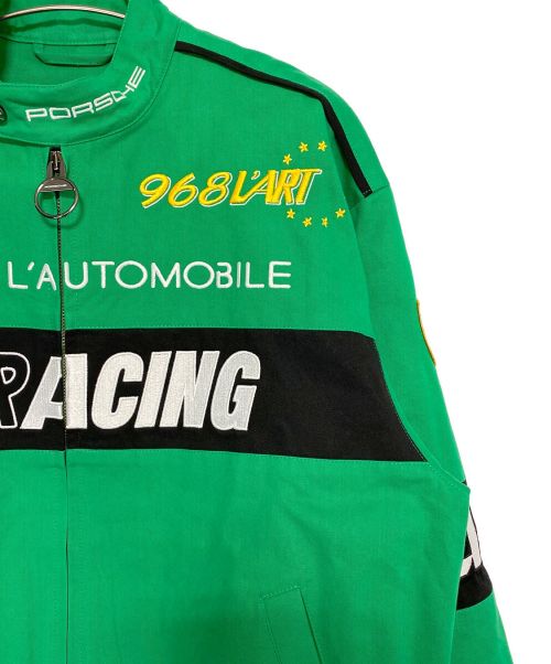 PORSCHE（ポルシェ）PORSCHE (ポルシェ) L’Art De L’Automobile (ラート ド ロートモービル) KARACING JACKET グリーン サイズ:Mの古着・服飾アイテム