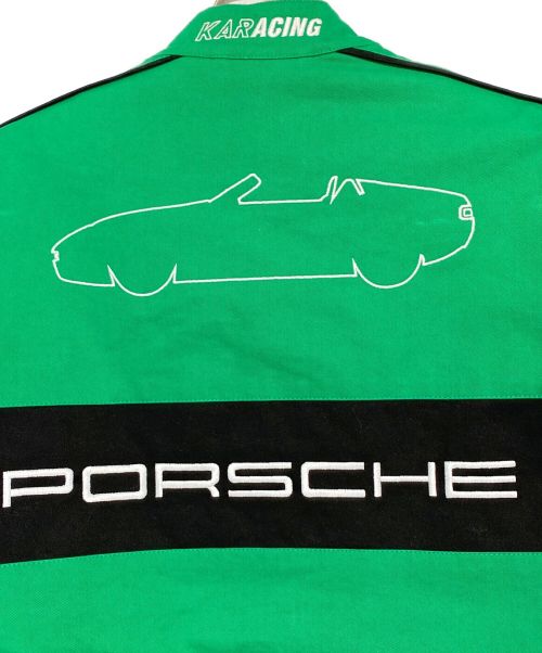 PORSCHE（ポルシェ）PORSCHE (ポルシェ) L’Art De L’Automobile (ラート ド ロートモービル) KARACING JACKET グリーン サイズ:Mの古着・服飾アイテム