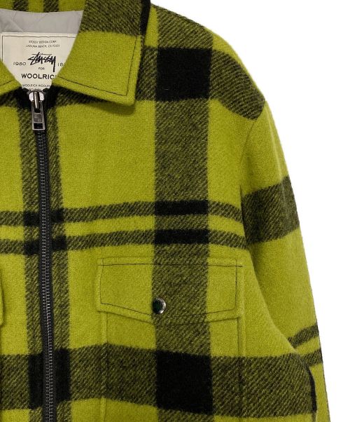 stussy（ステューシー）stussy (ステューシー) WOOLRICH (ウールリッチ) ウールワークシャツジャケット グリーン サイズ:Mの古着・服飾アイテム