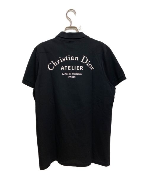 DIOR HOMME（ディオール オム）DIOR HOMME (ディオール オム) アトリエプリントポロシャツ （Atelier Print Polo Shirt) ブラック サイズ:Lの古着・服飾アイテム