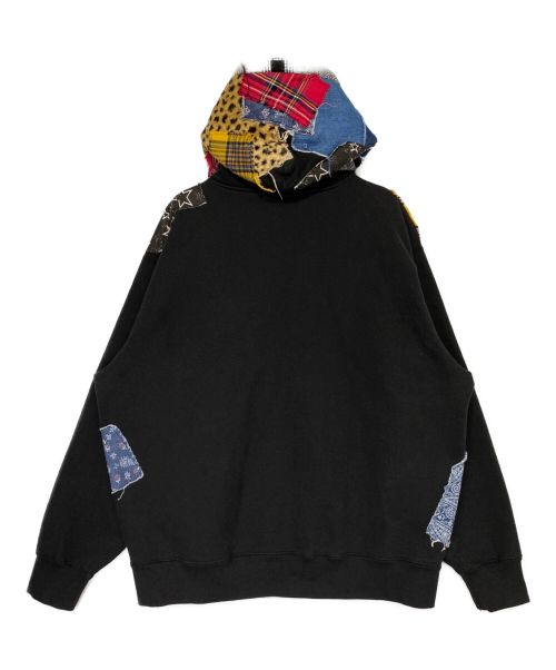 SUPREME（シュプリーム）SUPREME (シュプリーム) Patchwork Zip Up Hooded Sweatshirt ブラック×マルチカラー サイズ:SIZE Lの古着・服飾アイテム