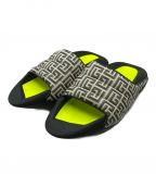 BALMAINバルマン）の古着「B-IT-COATED MONOGRAM SLIDES」｜ブラック