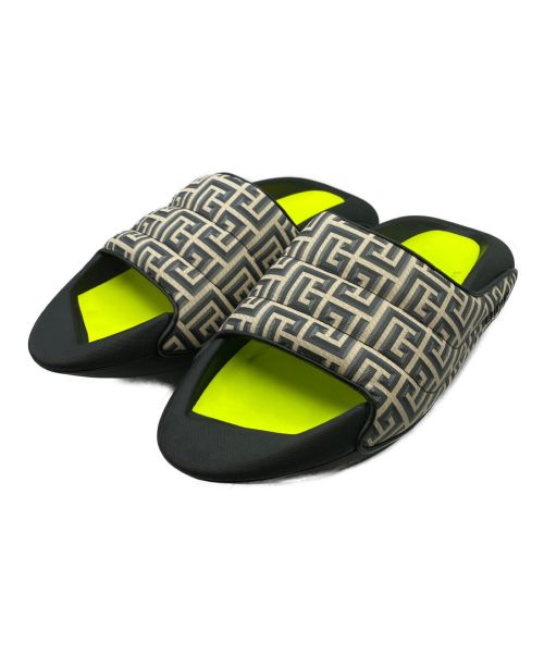 BALMAIN（バルマン）BALMAIN (バルマン) B-IT-COATED MONOGRAM SLIDES ブラック サイズ:30cm(US12)の古着・服飾アイテム