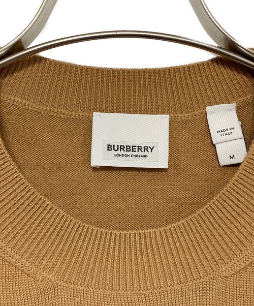BURBERRY（バーバリー）BURBERRY (バーバリー)  Logo-Intarsia Wool-Blend ベージュ サイズ:SIZE Mの古着・服飾アイテム