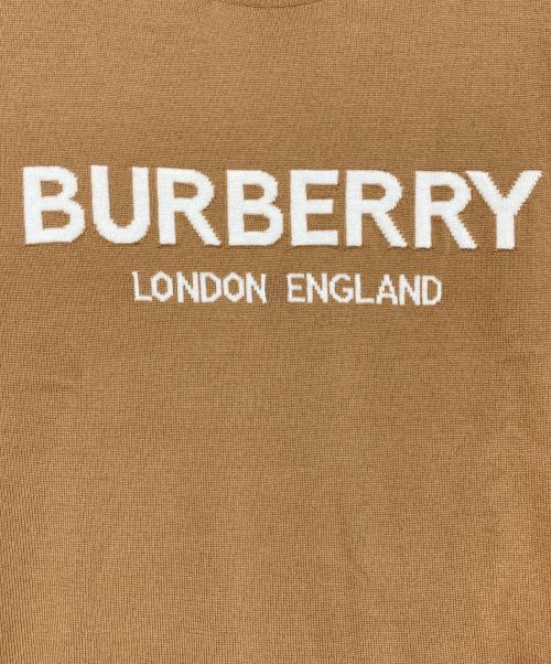 BURBERRY（バーバリー）BURBERRY (バーバリー)  Logo-Intarsia Wool-Blend ベージュ サイズ:SIZE Mの古着・服飾アイテム