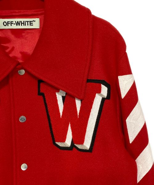 OFFWHITE（オフホワイト）OFFWHITE (オフホワイト) Varsity jacket レッド サイズ:Mの古着・服飾アイテム