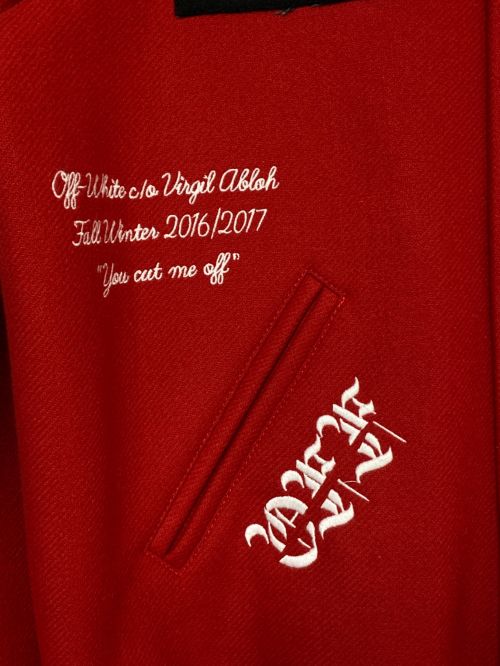 OFFWHITE（オフホワイト）OFFWHITE (オフホワイト) Varsity jacket レッド サイズ:Mの古着・服飾アイテム