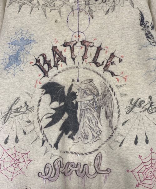 SAINT MICHAEL（セントマイケル）SAINT MICHAEL (セントマイケル) HOODIE DR.WOO アイボリー サイズ:SIZE Lの古着・服飾アイテム