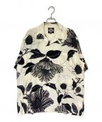 Gakkin×BUDSPOOLガッキン×バッズプール）の古着「廻り花 HAWAIIAN SHIRT」｜アイボリー×ブラック