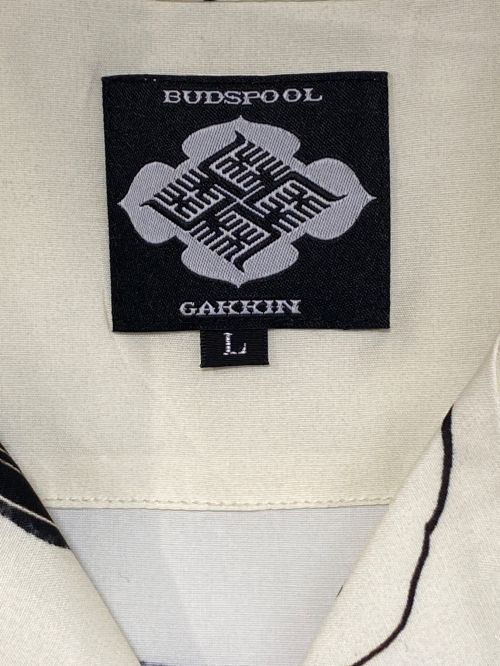 Gakkin（ガッキン）Gakkin (ガッキン) BUDSPOOL (バッズプール) 廻り花 HAWAIIAN SHIRT アイボリー×ブラック サイズ:Lの古着・服飾アイテム
